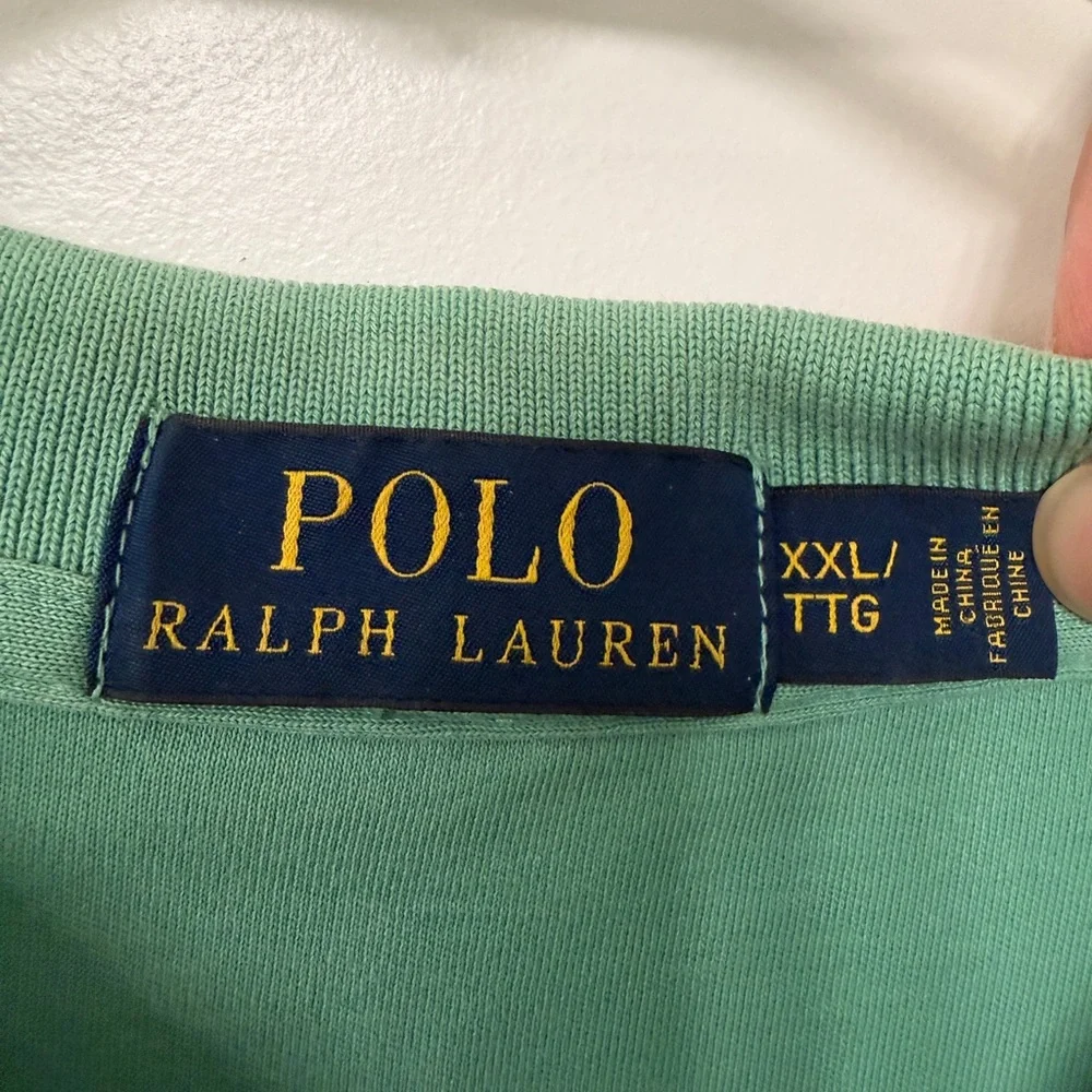 RL Mint Green Polo Shirt with Orange Logo